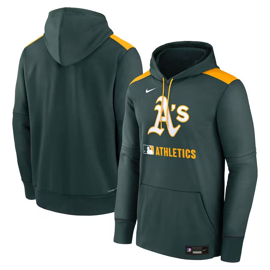 Men 2025 MLB Oakland Athletics Green Nike hoodie style 2